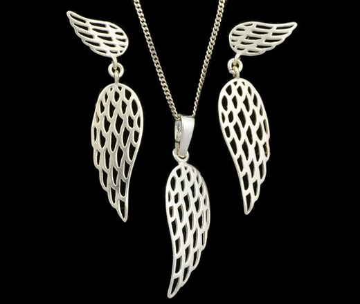 480/98 komplet srebrny skrzydła