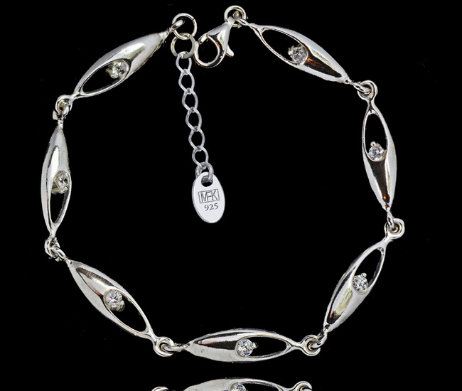 480/16 bransoletka srebrna 925  elegancka