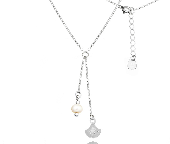 1383/4 naszyjnik z grawerem krawat, srebro 925 muszelka