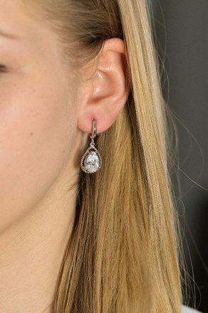 Kol 599/242 kolczyki kryształy białe złoto