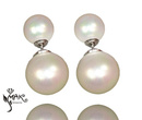 KOL615 tribal KOLCZYKI perły naturalne 8 i 16mm SZTYFT biały
