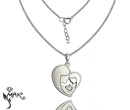 Nk771 naszyjnik grawerowany laser serce dla mamy srebro 925