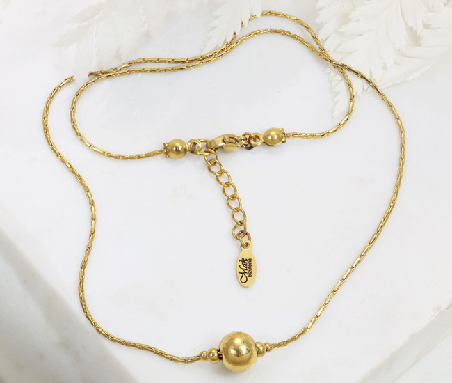 pozłacany naszyjnik choker z kulką minimalizm 1794/20