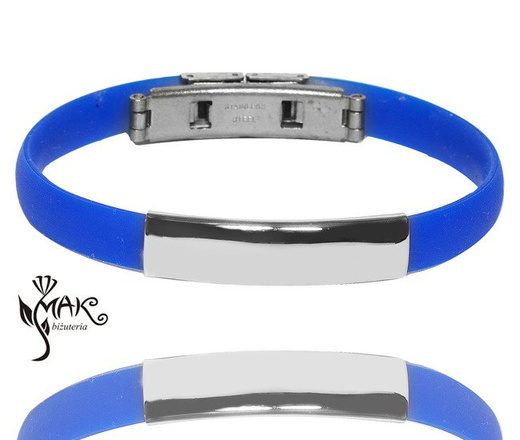 BR345 BRANSOLETKA Z GRAWEREM laser chabrowa