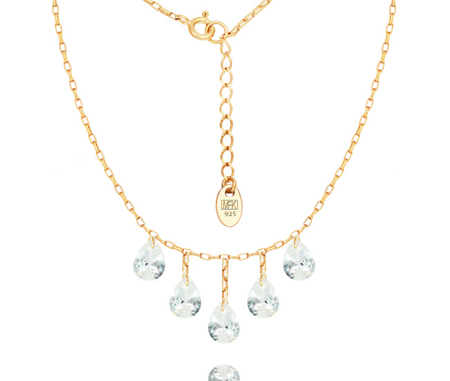 1387 naszyjnik srebrny 925 pozłacany z cyrkoniami