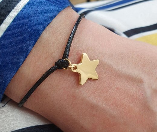 1124 bransoletka grawerowana ze złotą gwiazdką, infinity nieskończoność