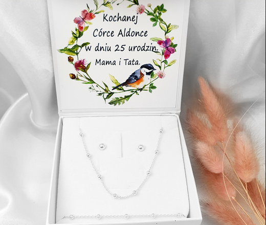 1635 komplet srebrny 925 duże kuleczki 3 mm