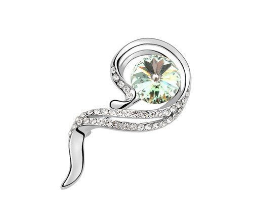 Br 599/183 BROSZKA białe złoto cyrkonie