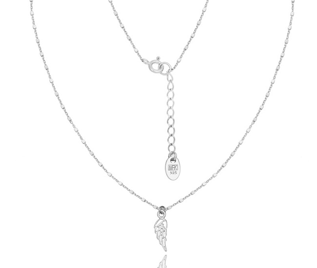 1380 naszyjnik z piórkiem srebrny 925