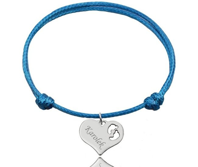 BR987 BRANSOLETKA Z GRAWEREM, SREBRO 925 serce z ażurowym wzorem