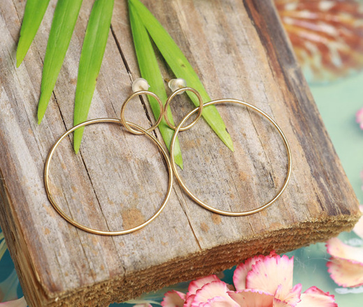 1383/9 kolczyki srebro 925 pozłacane kółka