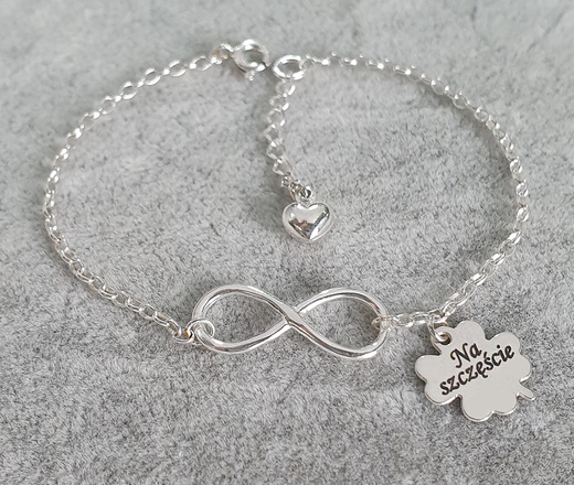 1537 bransoletka grawerowana nieskończoność srebro 925