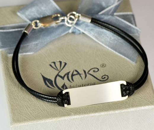 BR752 BRANSOLETKA Z GRAWEREM laser MĘSKA SREBRO 925