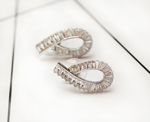 Kol 599/633 KOLCZYKI wiszące, srebrne, cyrkonie