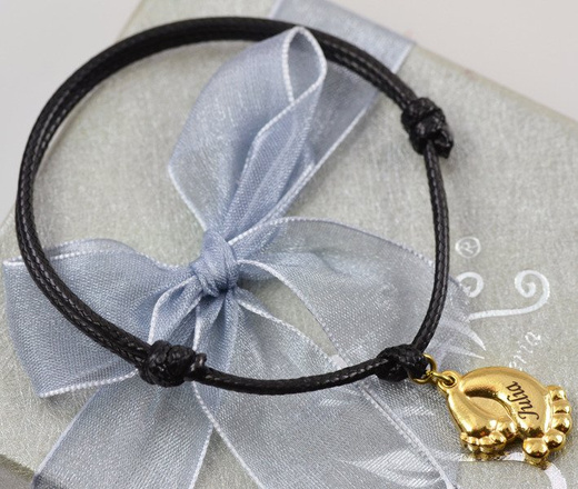 BR970 bransoletka z grawerem złote stópki stal