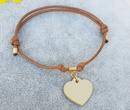 1108 BRANSOLETKA Z GRAWEREM złote serce na sznureczku