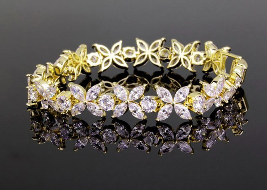 599/927 bransoletka na ślub żółte złoto elegancka