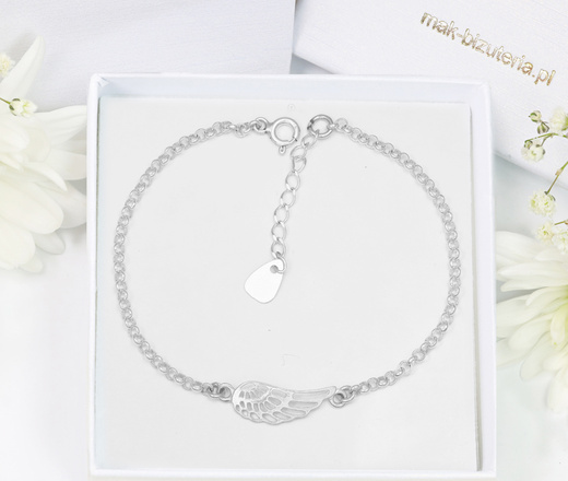 1723 bransoletka srebro 925 skrzydło anioła