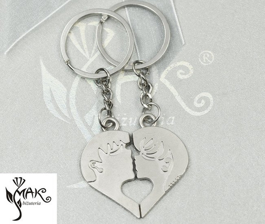 Bk918 BRELOKI DO KLUCZY Serce dziewczyna chłopiec