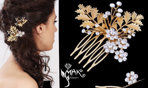 S656/14 DUŻA WSUWKA , spinka, ozdoba do włosów na ślub