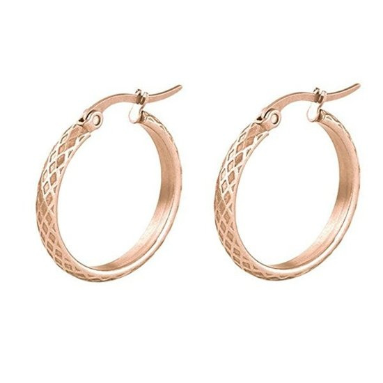 Kol 599/899 KOLCZYKI koła 15 mm, stal szlachetna różowe złoto