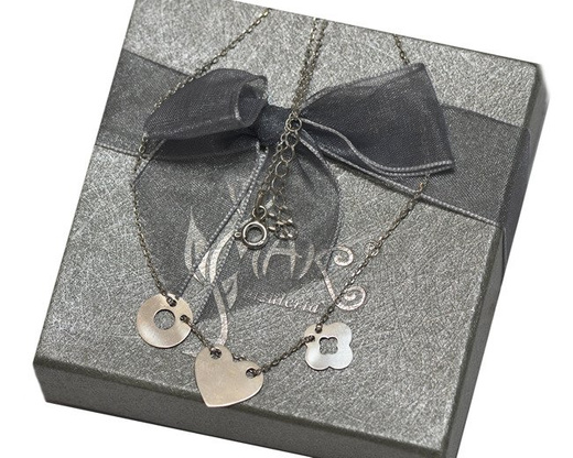 BR747 bransoletka grawerunek laser celebrytka srebro 925 3 zawieszki