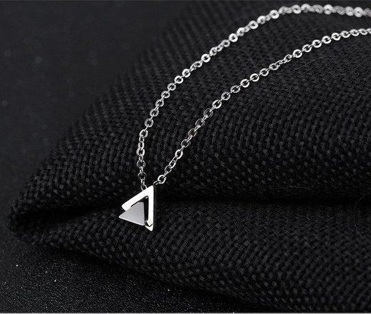 NK599/794 NASZYJNIK stalowy trójkąciki delikatny