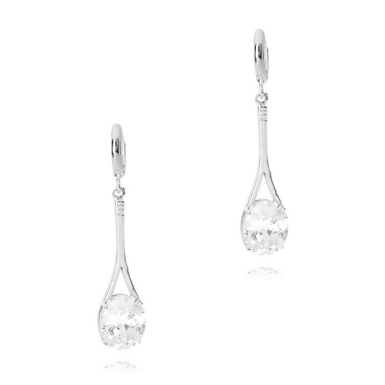 Kol  599/86 kolczyki  kryształy białe złoto