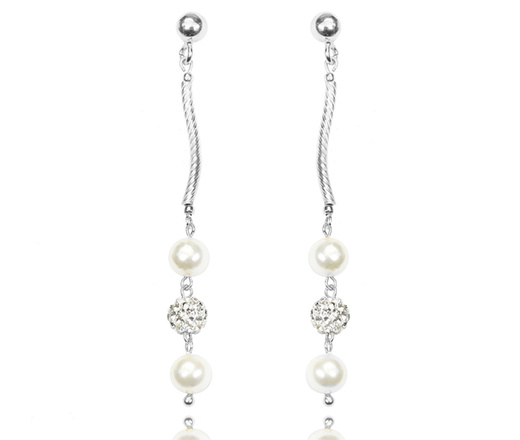 1359 komplet srebrny 925 z perełkami i kryształkami