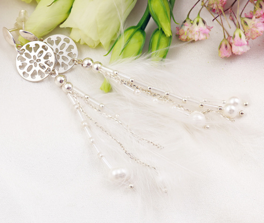 1514 kolczyki srebrne 925 piórko