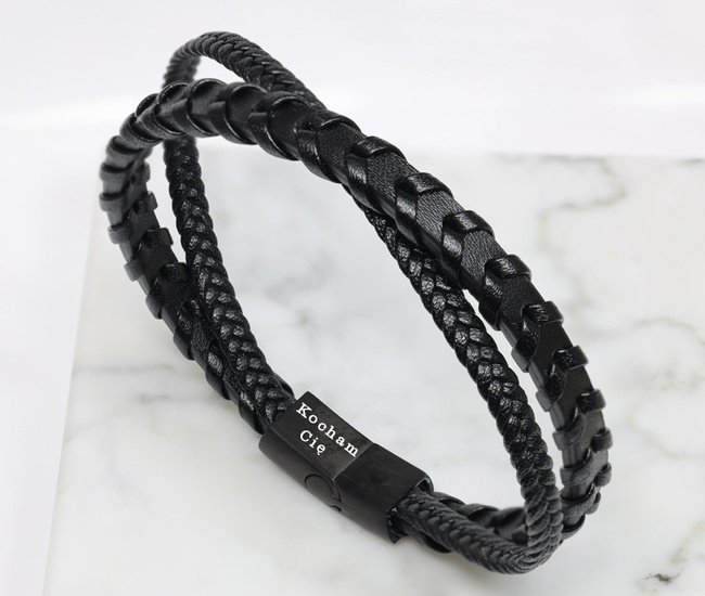 Bransoletka męska z grawerem na dzień taty 1806/11