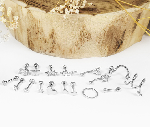 1478 kolczyk do piercingu delikatna księżyc stal