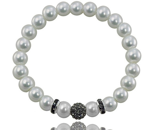 BR450/7/6 BRANSOLETKA Renee  shamballa SZARY