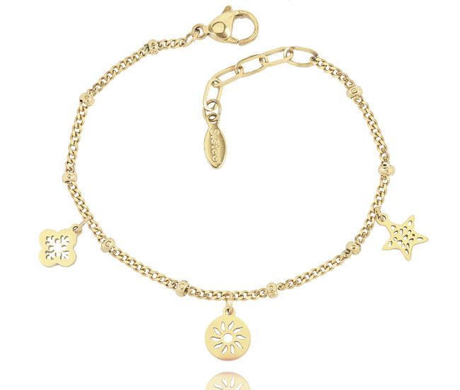 1326/26 bransoletka złota stal szlachetna oponki