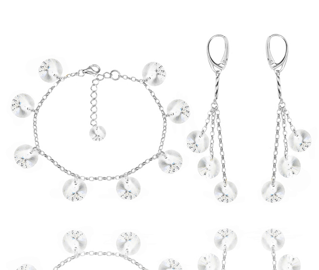 1364 komplet srebrny 925 z kryształkami