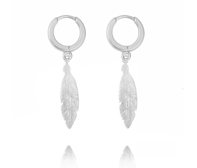 1542 kolczyki srebro 925  piórka