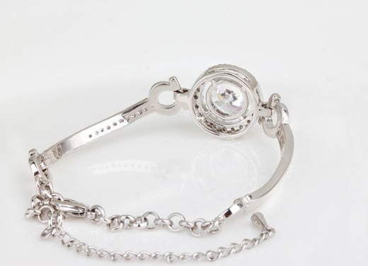 BR599/423 srebrna, CYRKONIE BRANSOLETKA