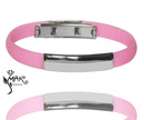 BR345 BRANSOLETKA Z GRAWEREM laser różowa