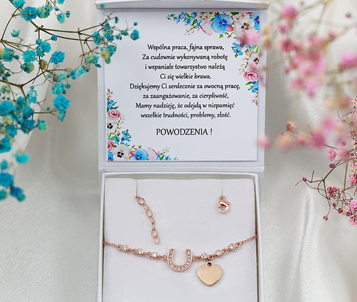 1641/5 bransoletka grawerowana srebro 925 serce podkowa