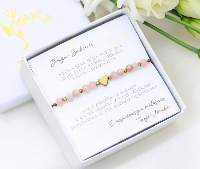 Prezent dla babci zestaw bransoletka, pudełko z dedykacją 1897/1