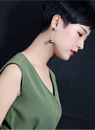 Kol 599/602 KOLCZYKI posrebrzane duże kule, sztyft