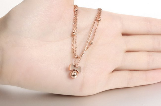 Br 599/978 BRANSOLETKA złota na stopę, podwójny łańcuszek , ze złotymi kuleczkami