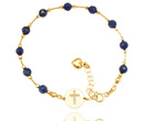 1716/1 różaniec na rękę pozłacane srebro 925 z lapisem lazuli