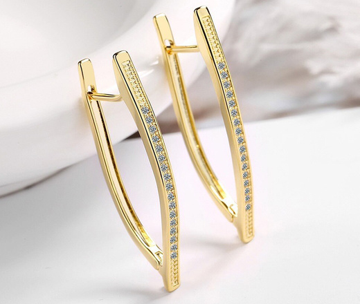 Kol 599/1052 KOLCZYKI pozłacane cyrkonie crystal