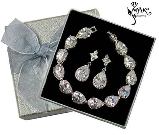Kpl875 komplet ślubny, biżuteria ślubna z cyrkoniami b599/425 k599/565