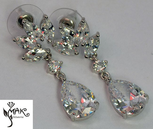 Kpl702 komplet ślubny, biżuteria ślubna z cyrkoniami k686/10 b599/424