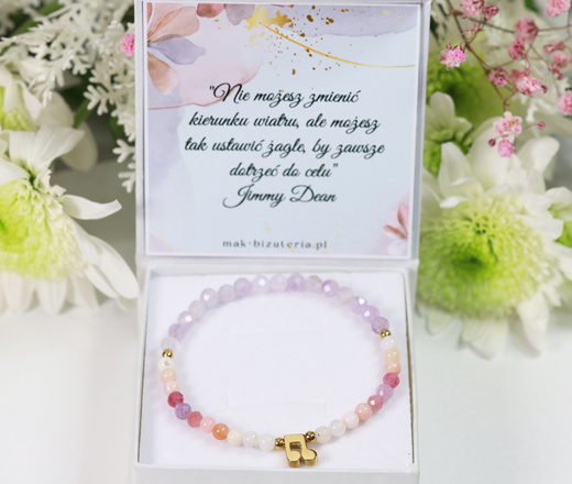 1733/5 bransoletka ze złotą nutką i ametystem