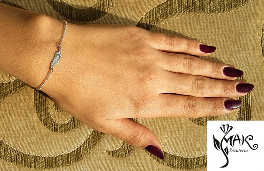 BR772 BRANSOLETKA piórko srebro 925 CELEBRYTKA Swarovski Elements