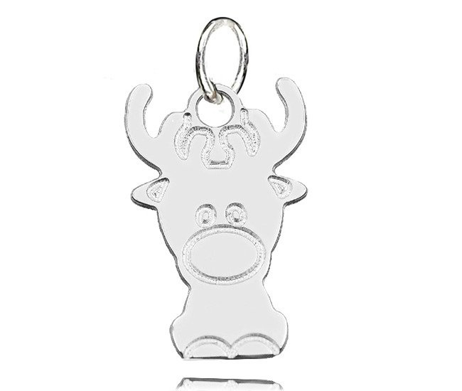 W964 wisiorek grawerowany Renifer Rudolf  srebro 925