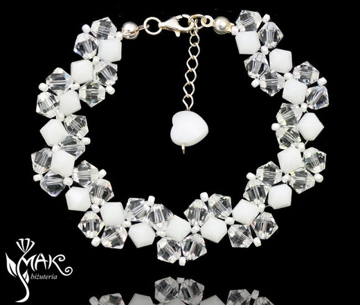 NK490, biżuteria ślubna, Naszyjnik SWAROVSKI ELEMENTS,